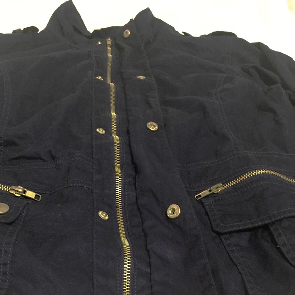 Military Fashion Jacket, Light Weight Navy & Gold - Picture 8 of 8